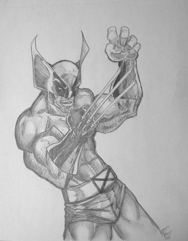 wolverine cartoon character sketches20