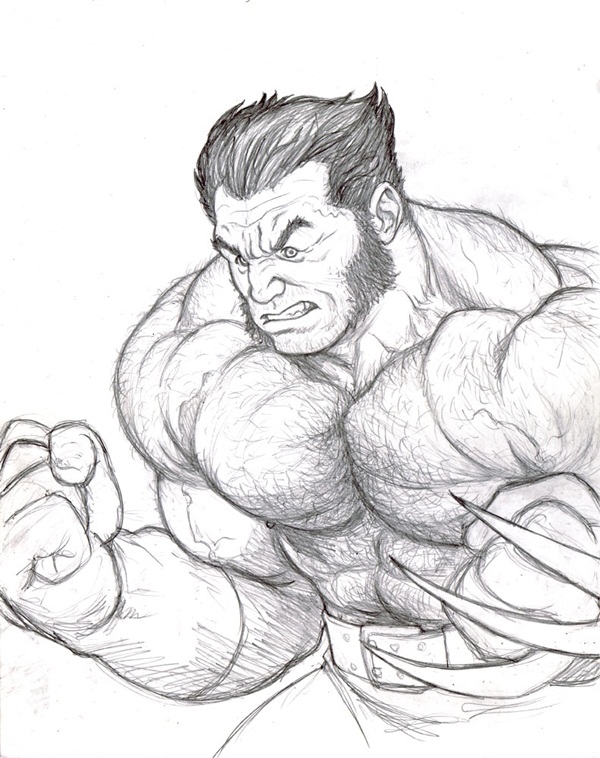 wolverine cartoon character sketches30