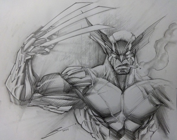 wolverine cartoon character sketches6
