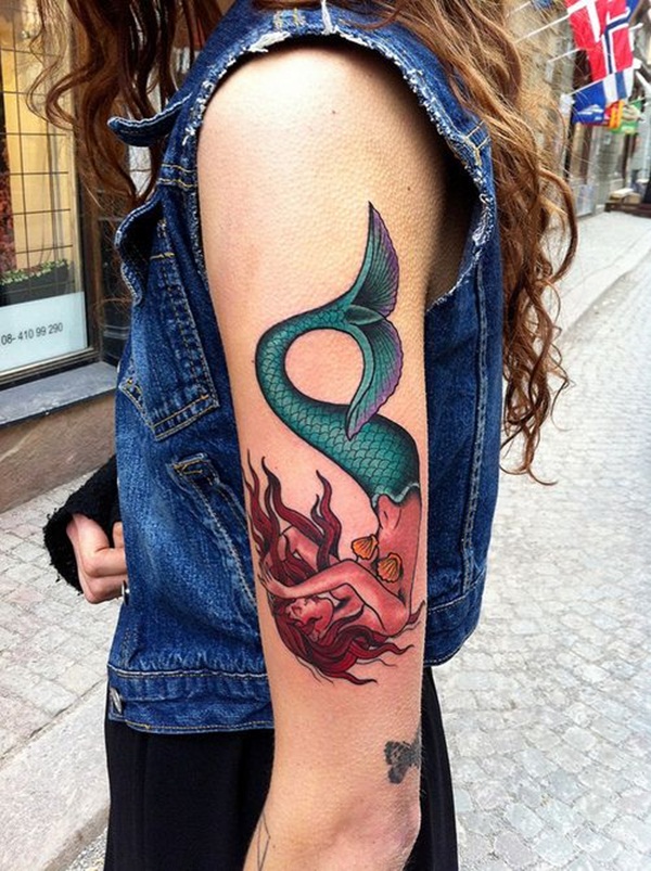 Little Mermaid Tattoo Designs and Ideas for Girls6-006